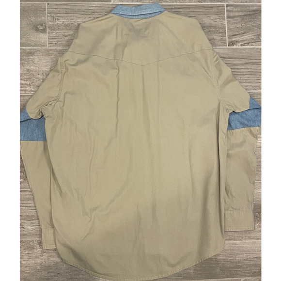 Vintage Denim & Khaki Wrangler Button Up-MEN's - Picture 2 of 3